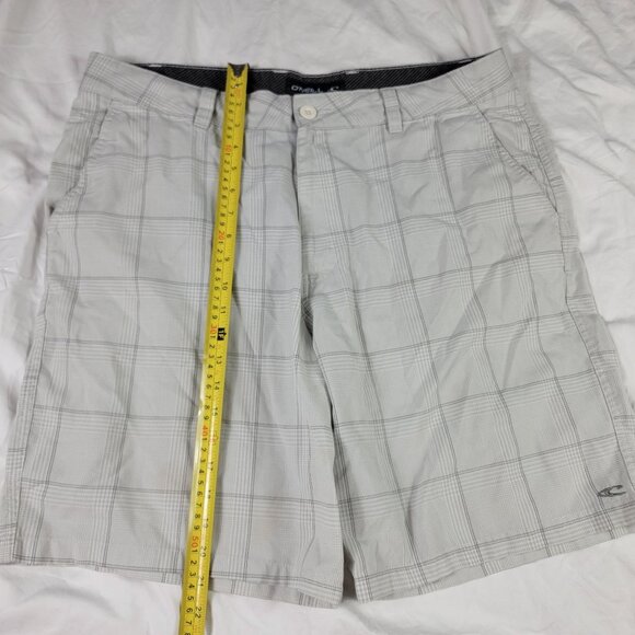 O'Neill Mens Plaid Shorts Size 38 Gray Comfortable Fit Casual Outdoors Comfort - Picture 9 of 10